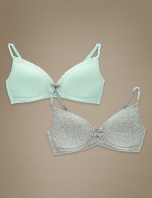 2 Pack Padded Full Cup Bra